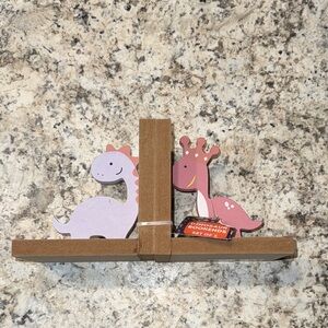 Cute Pink & Lavender Dinosaur Bookends - Set of 2